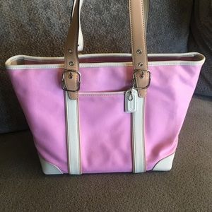 Coach Pink and Cream Tote